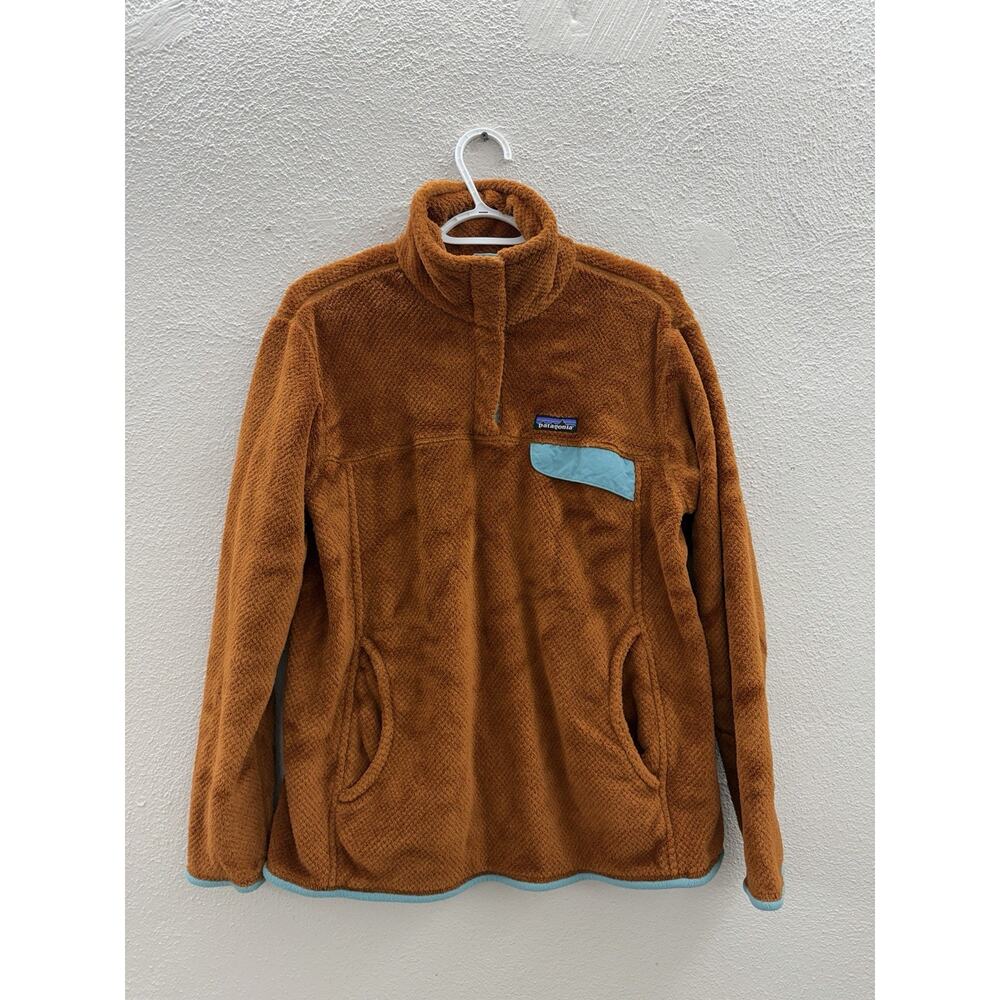 Patagonia Womens Pullover Size XL Re-Tool Snap-T Bunt Orange Polartec Fleece - Picture 2 of 14